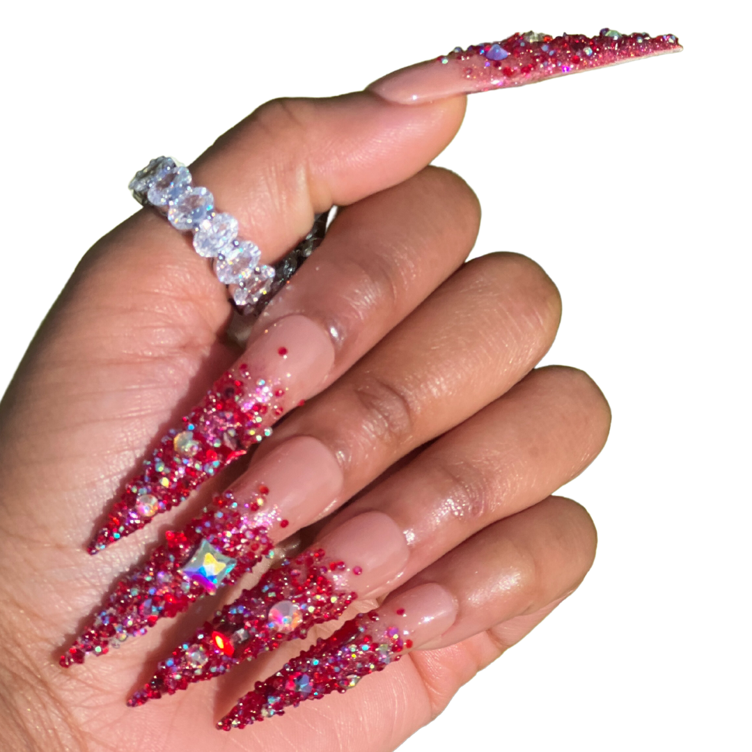 Glossy Pink Abstract : Best Press on Nails in India – The NailzStation